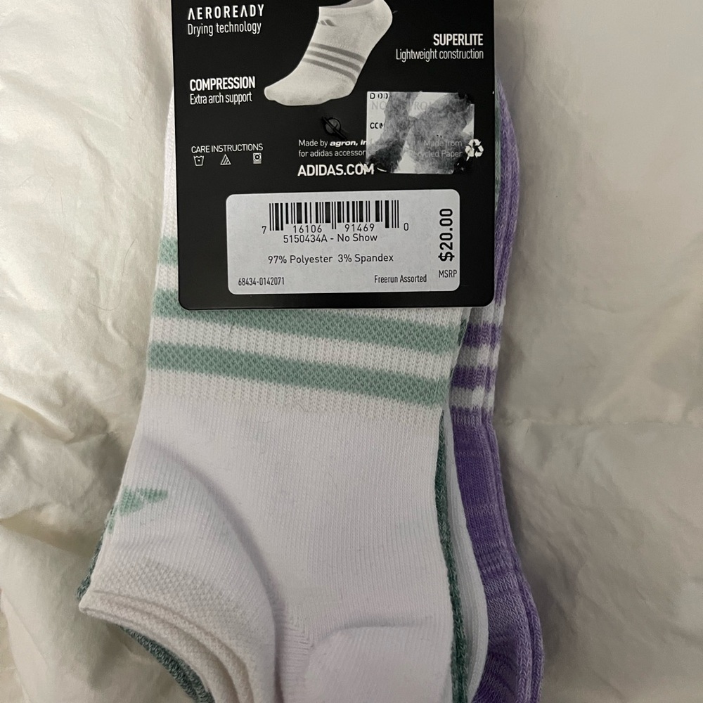 Adidas No Show Socks - Picture 2 of 3